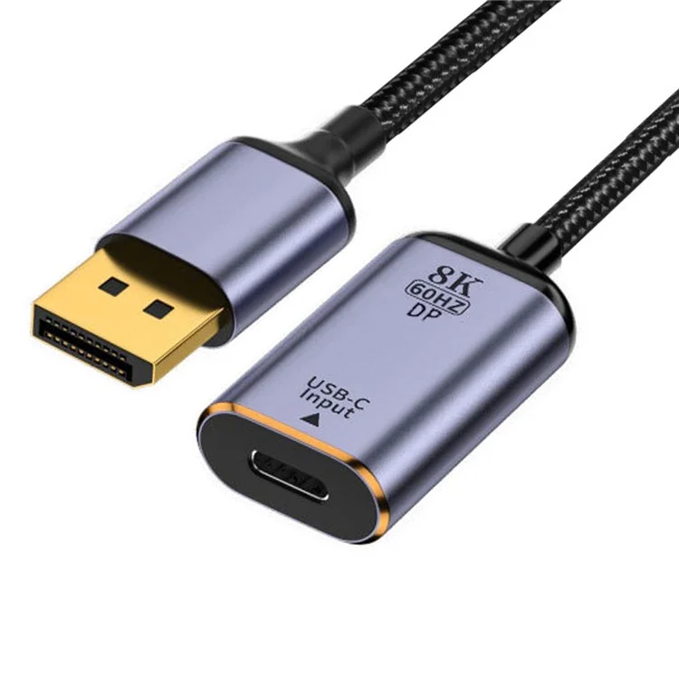 UC-038-D8K USB-C Type C Female to Displayport Converter HDTV Adapter Cable 8K / 60hz 4K / 120hz for Tablet Phone Laptop