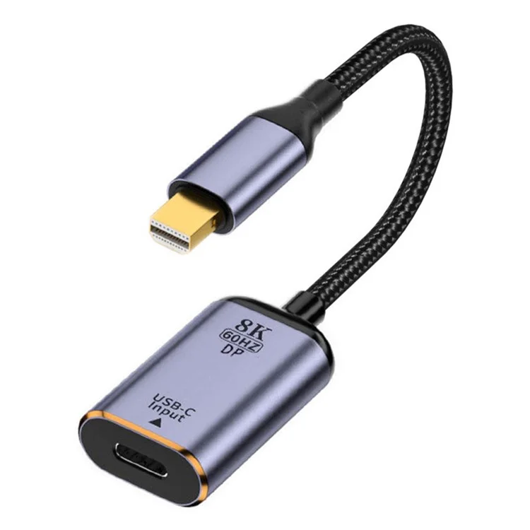UC-038-M8K Type C Female to Mini Displayport Sink Adapter HDTV Cable 8K / 60Hz 4K / 120Hz for Tablet Phone Laptop
