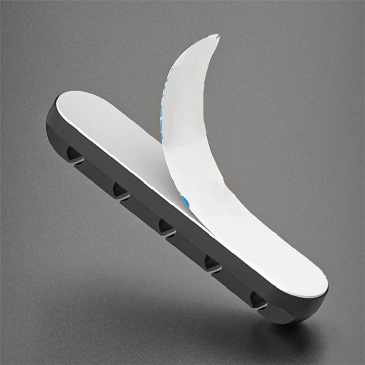 V-357 3Pcs / Set Self-adhesive Desktop Power Cord Fixing Base Silicone Data Cable Organizer - Grey