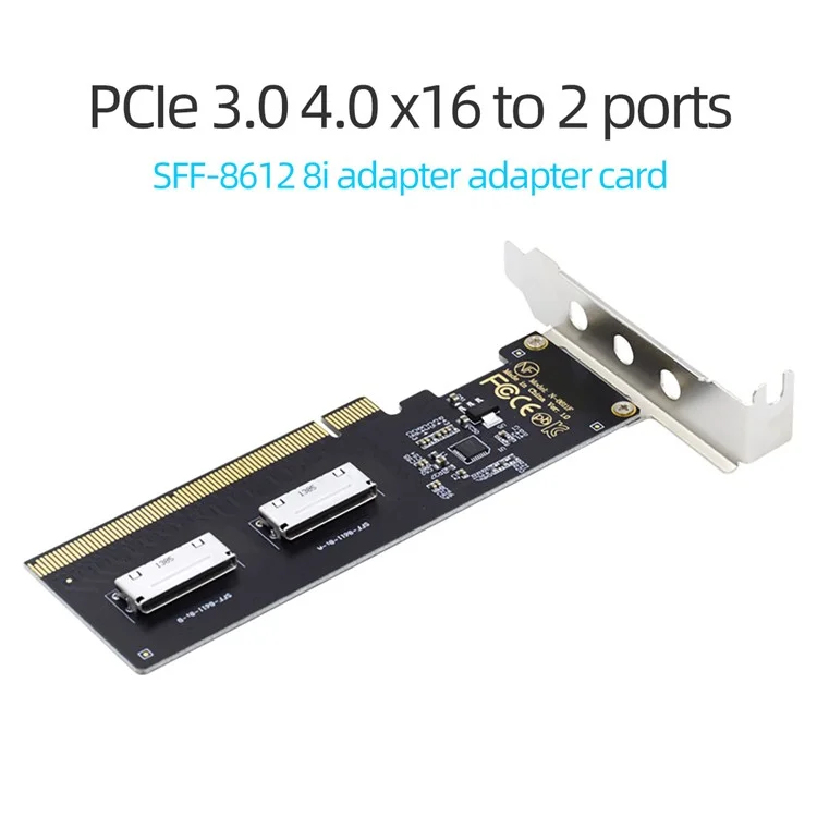 SF-057 PCIE PCI-Express 16x a Dual Oculink SFF-8612 SFF-8611 8x VROC Adapter para Placa Base SSD Tarjeta Gráfica