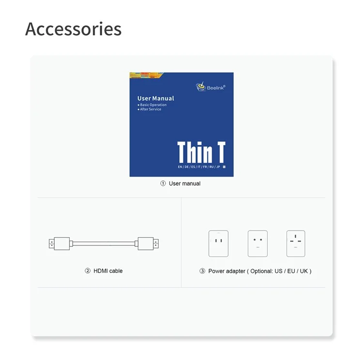 T4 Pro N3350 4G+64G Mini PC 4K Display Ultra-Thin Desktop Mini Computer for Office, Gaming - EU Plug