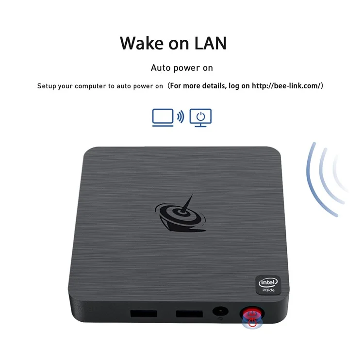 T4 Pro N3350 4G+64G Mini PC 4K Display Ultra-Thin Desktop Mini Computer for Office, Gaming - EU Plug