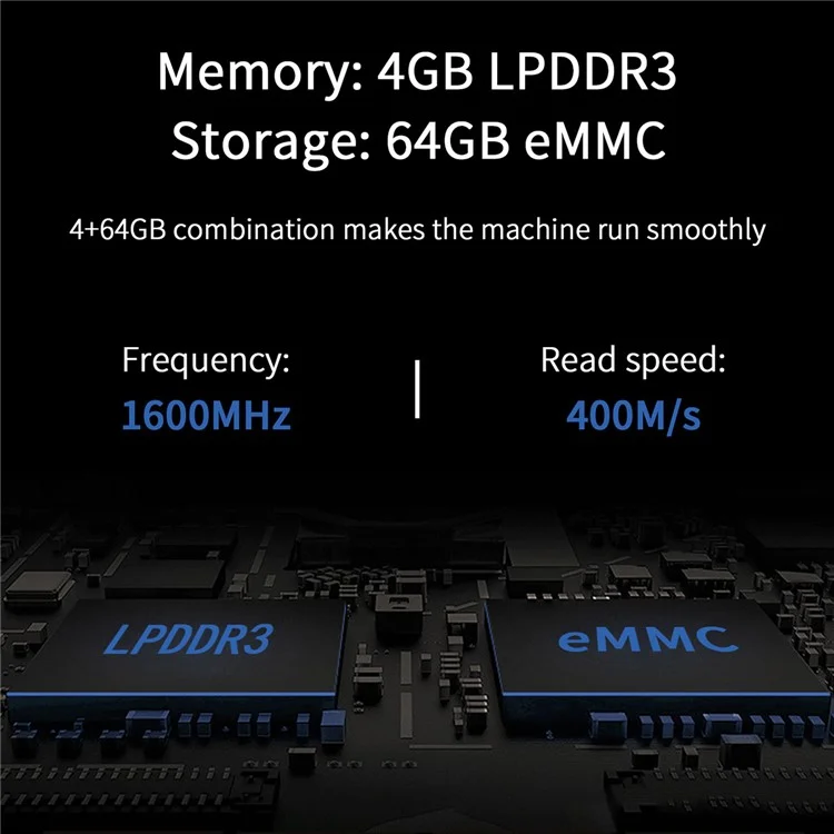 T4 Pro N3350 4G+64G Mini PC 4K Display Ultra-Thin Desktop Mini Computer for Office, Gaming - EU Plug