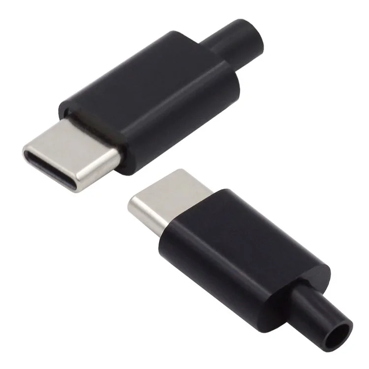 CN-004 2 unidades / Juego de conector tipo C de 24 clavijas Conector USB-C macho PD 100 W USB2.0 Conector de datos con cubierta de la carcasa