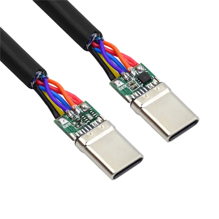 CN-004 2 unidades / Juego de conector tipo C de 24 clavijas Conector USB-C macho PD 100 W USB2.0 Conector de datos con cubierta de la carcasa