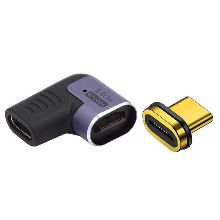 UC-062-RI 40Gbps USB4 Magnetic Type C Male to Female Left Right Angled 140W Power Data 8K Video Adapter for Laptop Phone