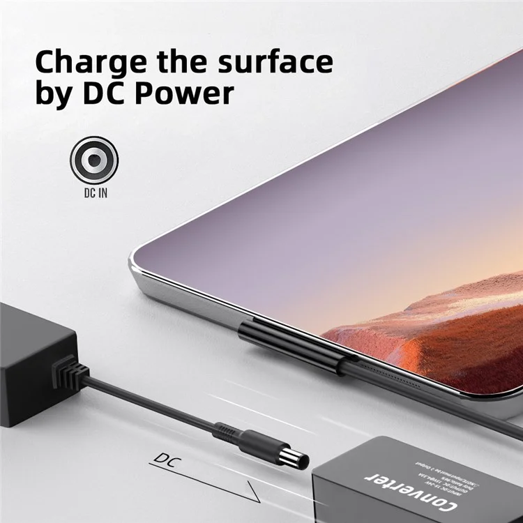 Adaptador de Energia de 65W 20V Power Adapter 15V-24V para Surface Pro 3 / 4 / 5 / 6 / 7 / 8 / 9 Carregador Conversor