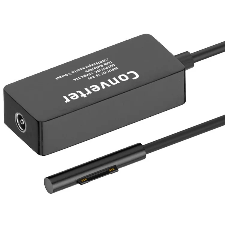 PW-016-TYPECF Tipo-C USB-C Hembra 65W DC 15V a Surface Pro 3 / 4 / 5 / 6 / 7 / 8 / 9 Cargador de Alimentación Convertidor
