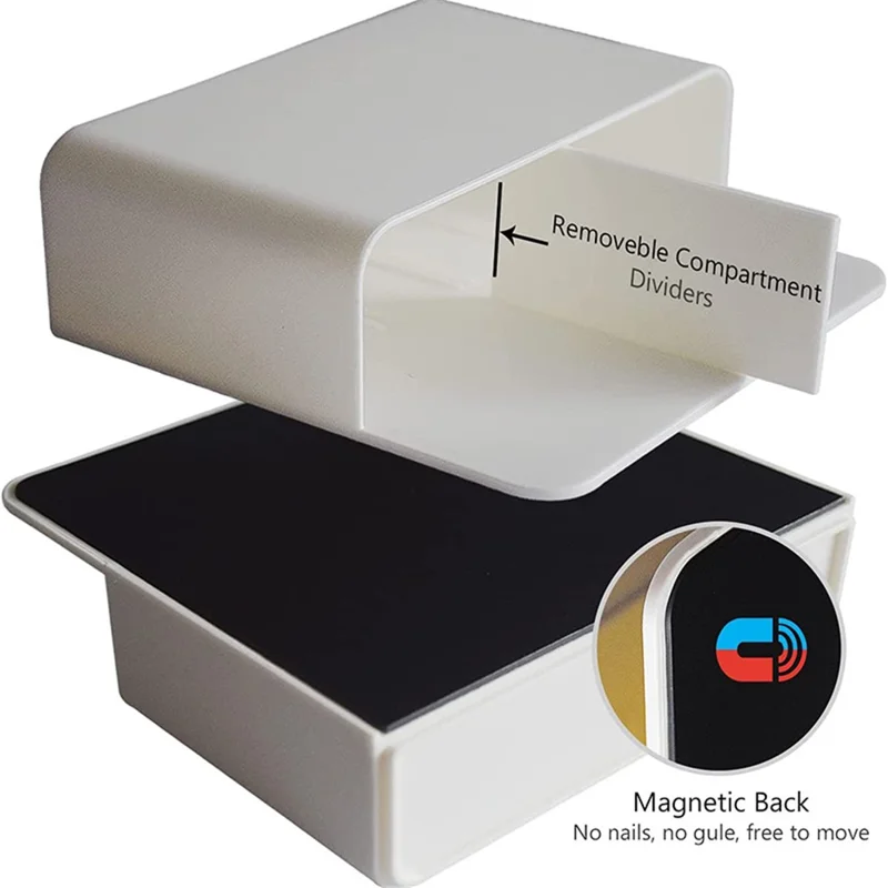 Magnetic Blackboard Dry Erase Marker Holder Fridge Whiteboard Marker Pen Chalk Stationery Storage Box - White