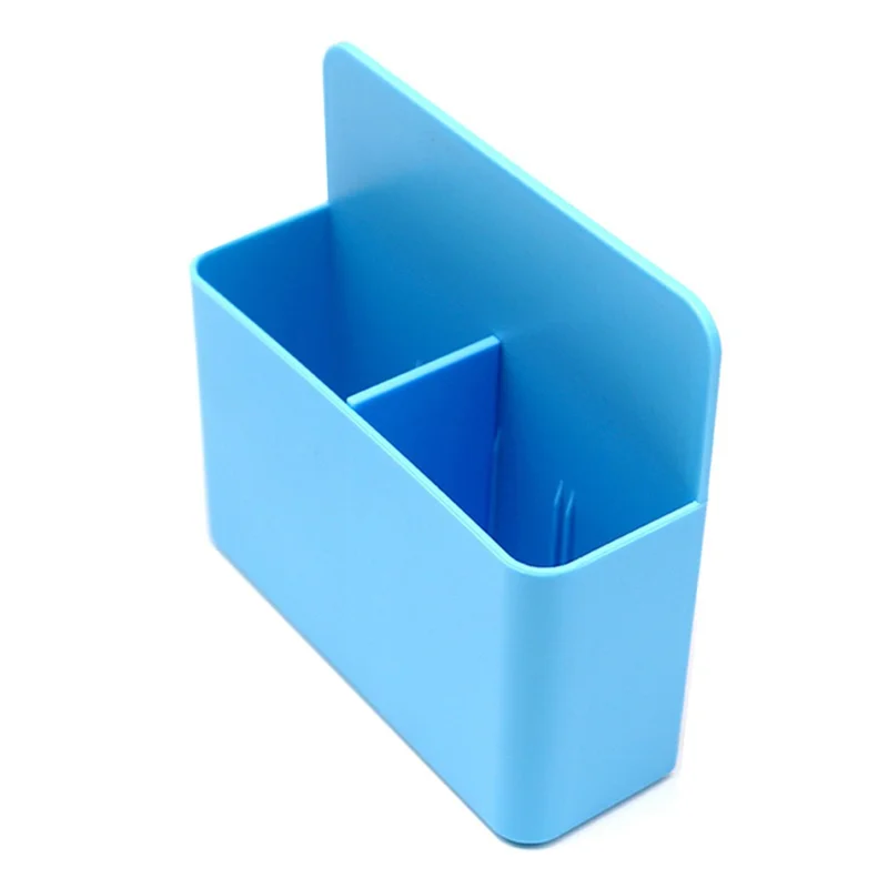 Magnetic Blackboard Dry Erase Marker Holder Fridge Whiteboard Marker Pen Chalk Stationery Storage Box - Blue