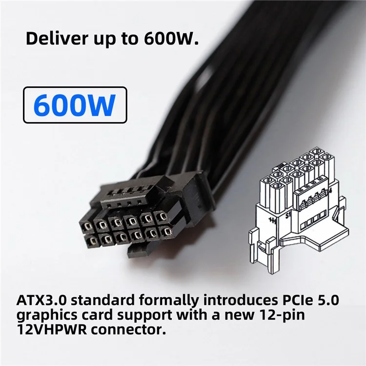 Pw-043-up 12VHPWR ATX3.0 PCI-E 5.0 Modular-kabel Apled-verlängerung Für 3080 3090ti PSU 16Pin 12+4p Grafikkarte