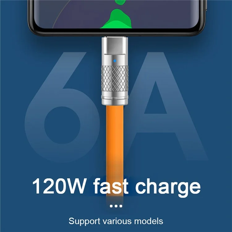 UC-003-0R-1.0M for iPhone 15 Series 1m USB Type C to USB-C Liquid Silicone Ultra Soft 120W Fast Charge Data Cable - Orange
