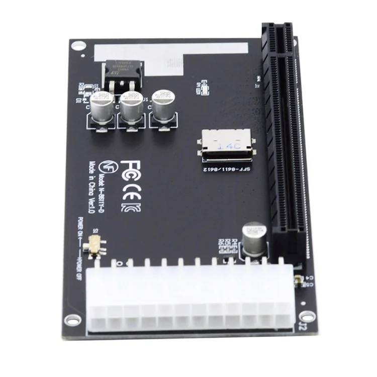 SF-059 4x Oculink SFF-8612 SFF-8611 to PCIE PCI-Express 16x Adapter with ATX 24-Pin Power Port for Mainboard Graphics Card
