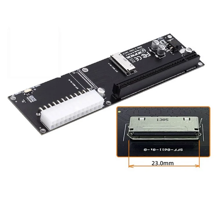 SF-066 Oculink 8X SFF-8612 SFF-8611 to PCIE PCI-Express 16X Adapter with ATX 24-Pin Power Port for Mainboard Graphics Card