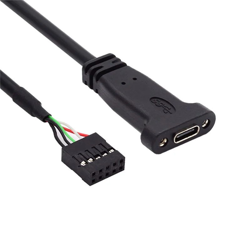 Cable adaptador de conector USB 3.1 Tipo C hembra a USB 2.0 de 9 y 10 pines para placa base