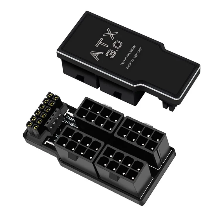 12VHPWR ATX3.0 PCI-E 5.0 Power Modular Adapter to 4 ATX 8Pin Down Angled 90 Degree for 4080 5090TI 16Pin 12+4P Graphics Card