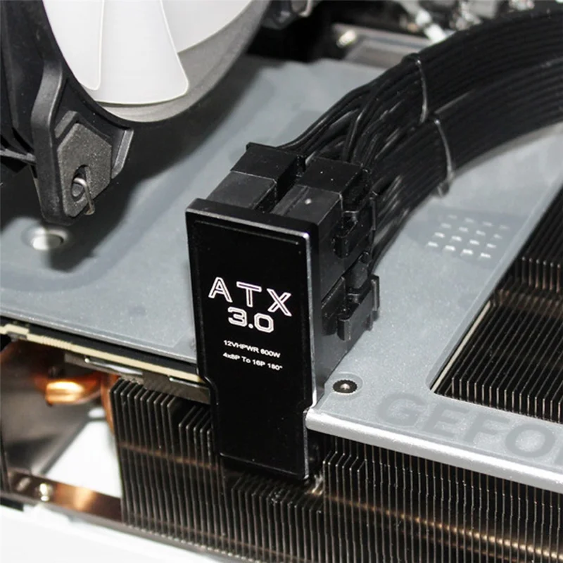 12VHPWR ATX3.0 PCI-E 5.0 Power Modular Adapter to 4 ATX 8Pin Down Angled 90 Degree for 4080 5090TI 16Pin 12+4P Graphics Card
