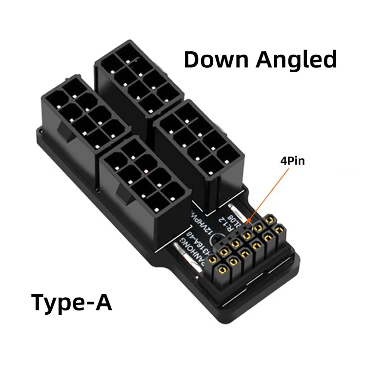 12VHPWR ATX3.0 PCI-E 5.0 Power Modular Adapter to 4 ATX 8Pin Down Angled 90 Degree for 4080 5090TI 16Pin 12+4P Graphics Card