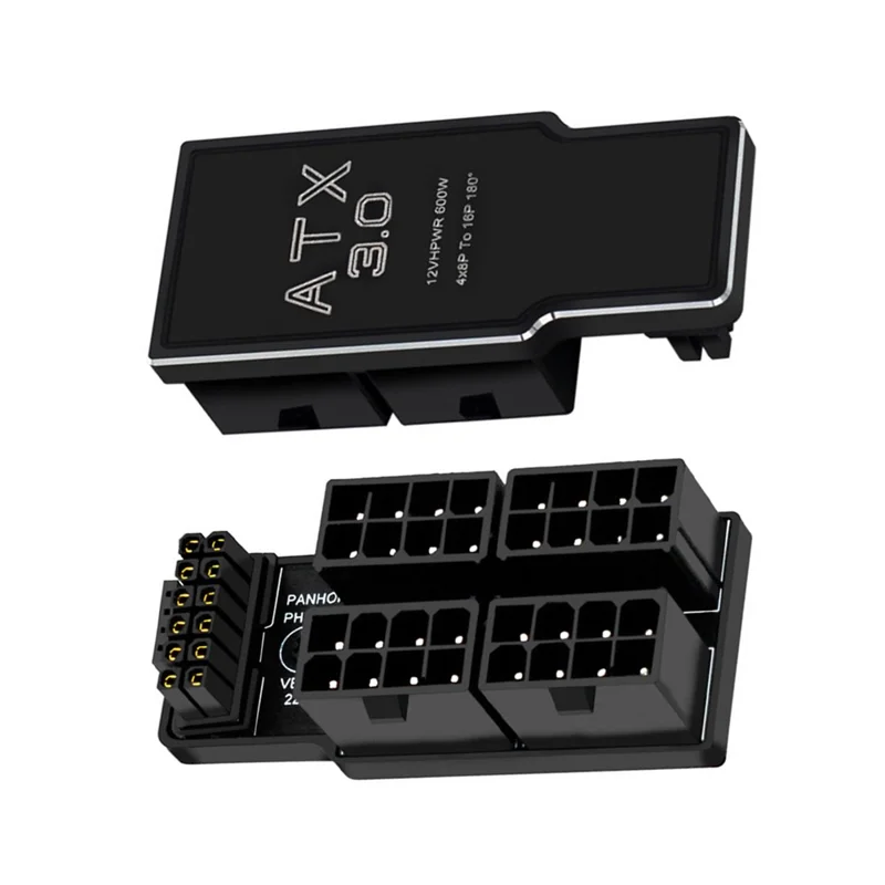 12VHPWR ATX3.0 PCI-E 5.0 Power Modular Adapter to 4 ATX 8Pin 90 Degree Up Angled for 4080 5090TI 16Pin 12+4P Graphics Card