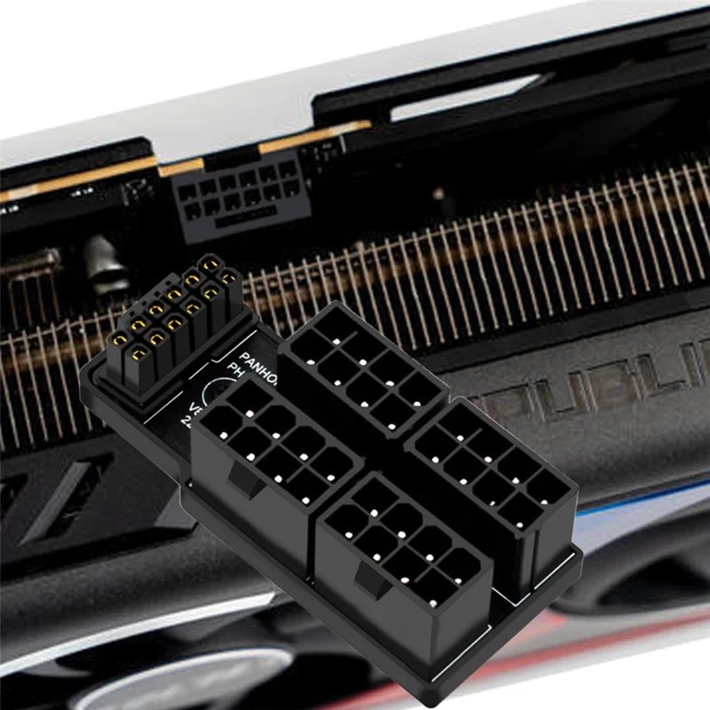 12VHPWR ATX3.0 PCI-E 5.0 Power Modular Adapter to 4 ATX 8Pin 90 Degree Up Angled for 4080 5090TI 16Pin 12+4P Graphics Card