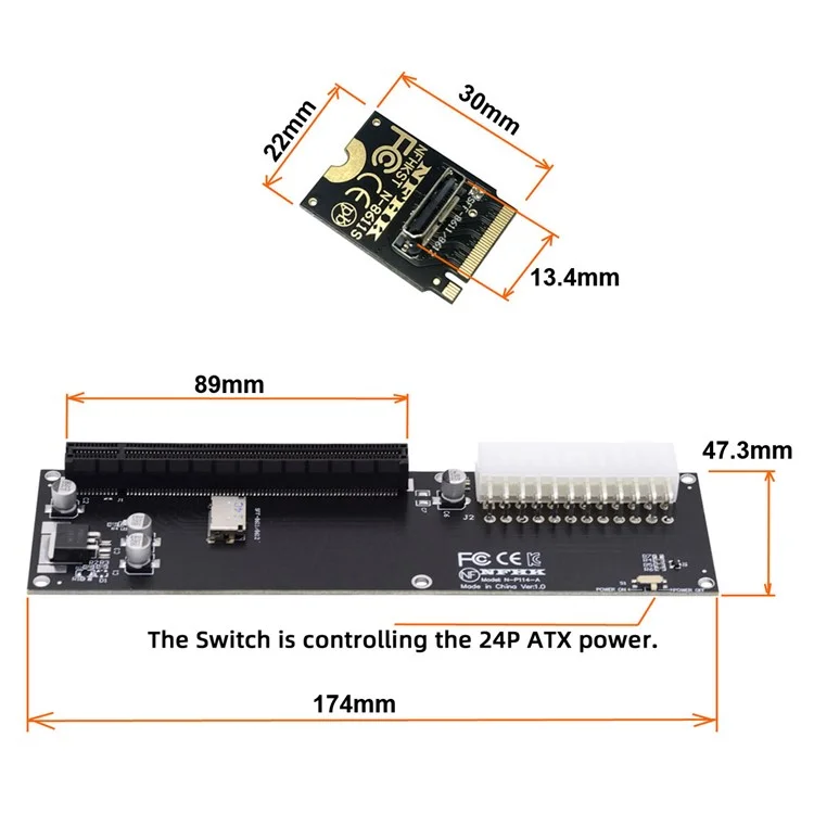 PCI-E 3.0 M.2 M-key to Oculink Host Adapter for GPD WIN Max2 External Graphics Card & SSD