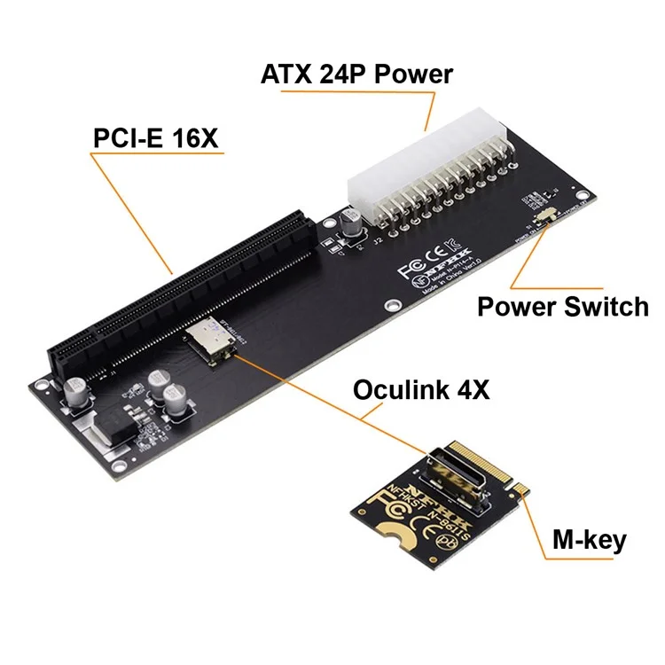 PCI-E 3.0 M.2 M-key to Oculink Host Adapter for GPD WIN Max2 External Graphics Card & SSD