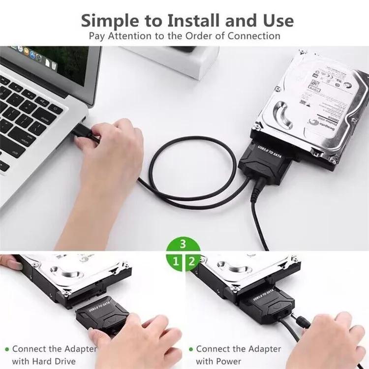 U3-027-OD USB 3.0 to Angled SATA 22 Pin Adapter Cable for 2.5", 3.5" Hard Disk Drive SSD for Desktop Laptop
