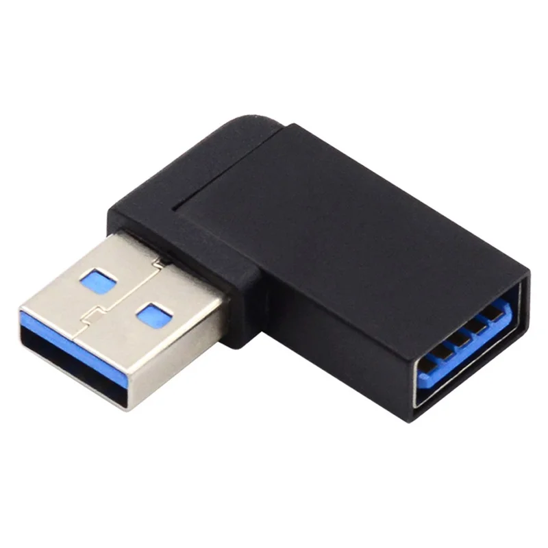 U3-018-RF 10Gbps USB3.0 Male to Female Extension Power Data Video Adapter 90-Degree Angled Type