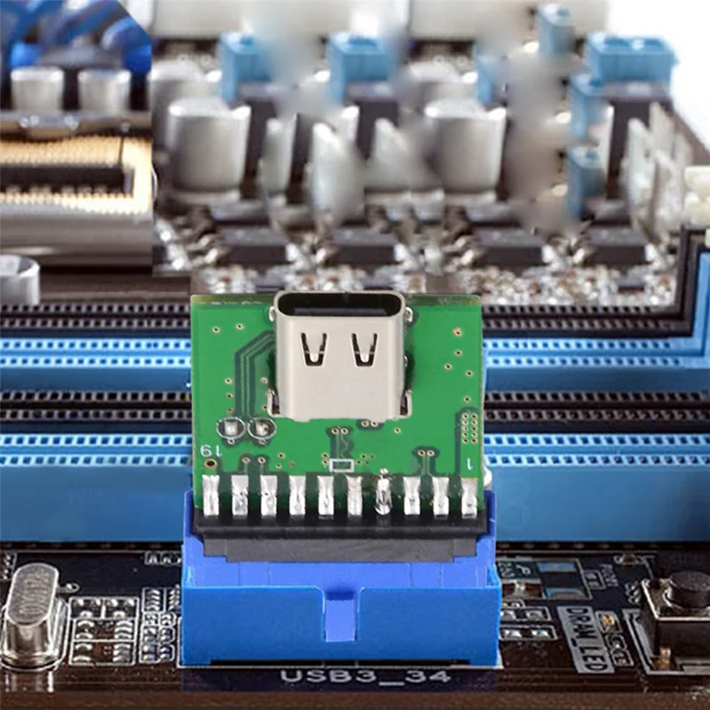 UC-141-TC003 Single Port Type-C 3.1 Female to USB 3.0 Motherboard 19Pin 20Pin Adapter PCBA 5Gbps