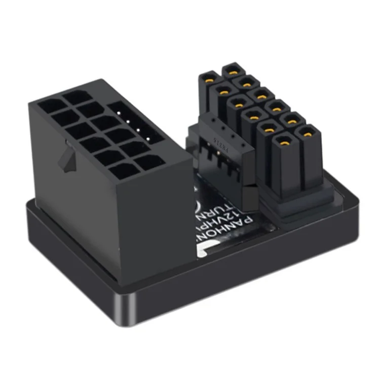 PW-036-DN 12VHPWR ATX3.0 PCI-E 5.0 16 broches 12P+4P Adaptateur Mâle vers Femelle Coudé 360 Degrés pour Carte Graphique 4080 5090TI
