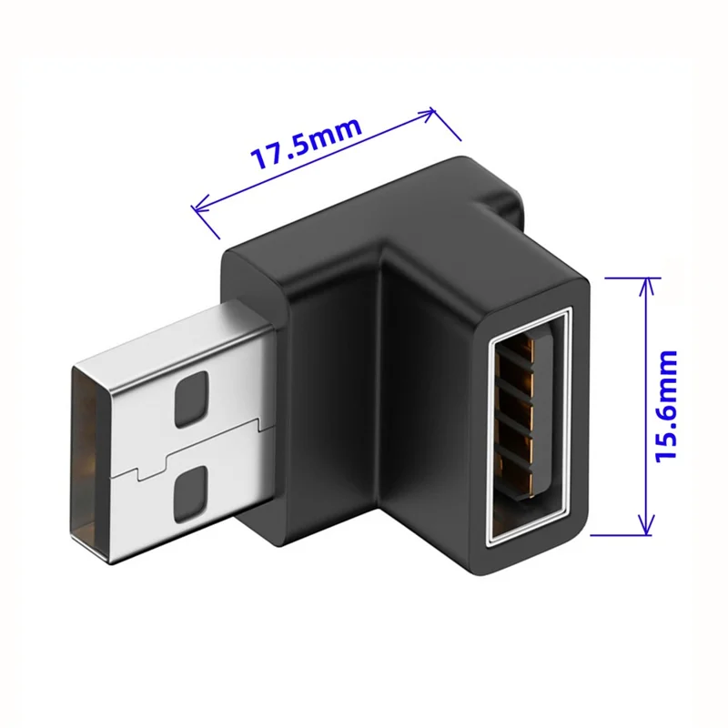 U3-018-DN 10Gbps USB3.0 Male to USB3.0 Female Adapter 90 Degree Angled Type Video Adapter