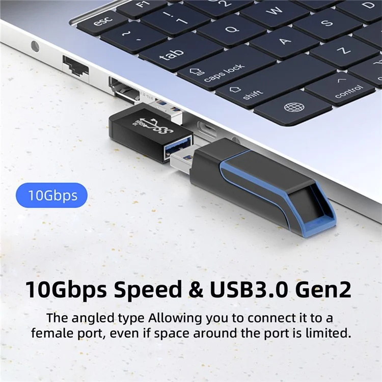 U3-018-LF 10Gbps USB3.0 Male to Female Extension Adapter 90 Degree Left Angled Type Video Adapter
