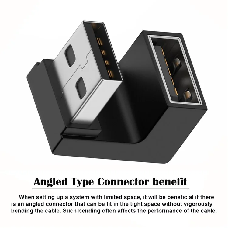 U3-018-OU Adaptateur USB3.0 mâle vers femelle 10 Gbps Rallonge Puissance Données Vidéo Forme en U Inverse Coudé