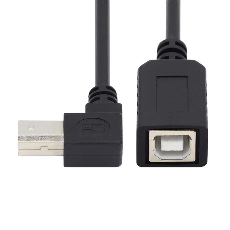 U2-068-UP 20cm Elbow Type B Male USB 2.0 to Female Extension Cable 480Mbps Data Transfer for Printer Scanner Disk