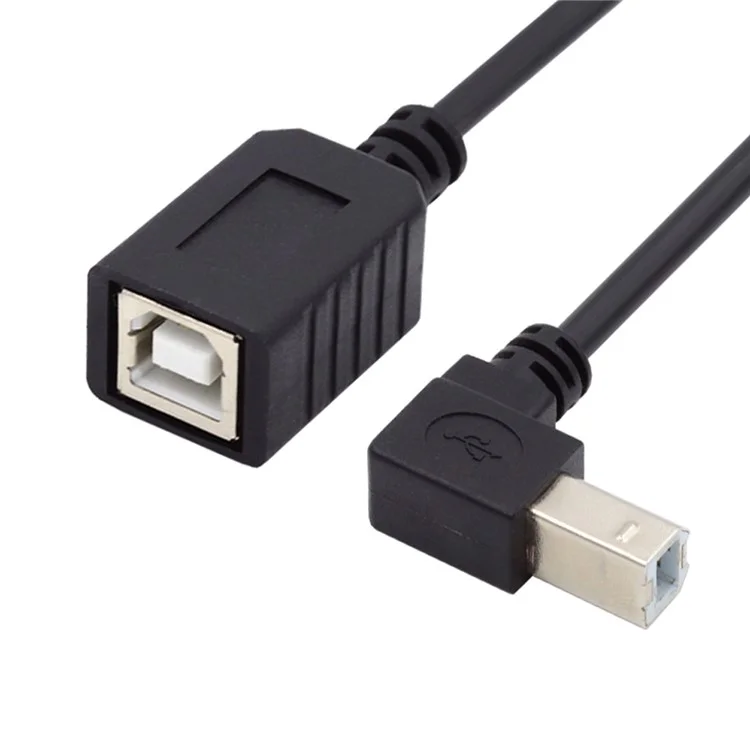 U2-068-DN 20cm Down Angled Printer Cable USB 2.0 Type-B Male to Female Extension Cord