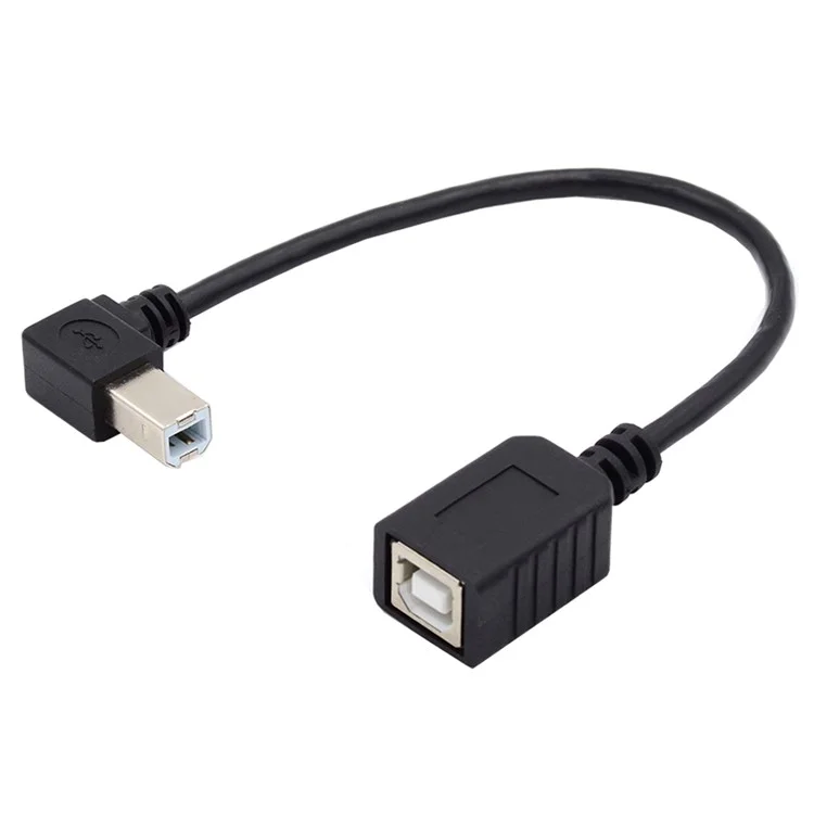 U2-068-LE 20cm Left Angled Design USB 2.0 Type-B Male to Female Adapter Cord Tangle-Free Printer Extension Cable