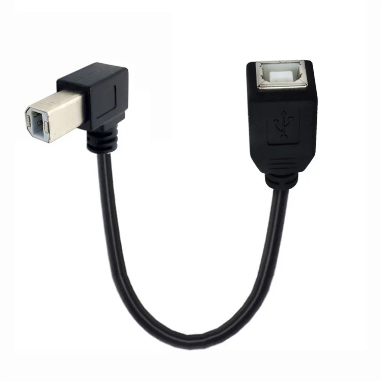 U2-068-LE 20cm Left Angled Design USB 2.0 Type-B Male to Female Adapter Cord Tangle-Free Printer Extension Cable