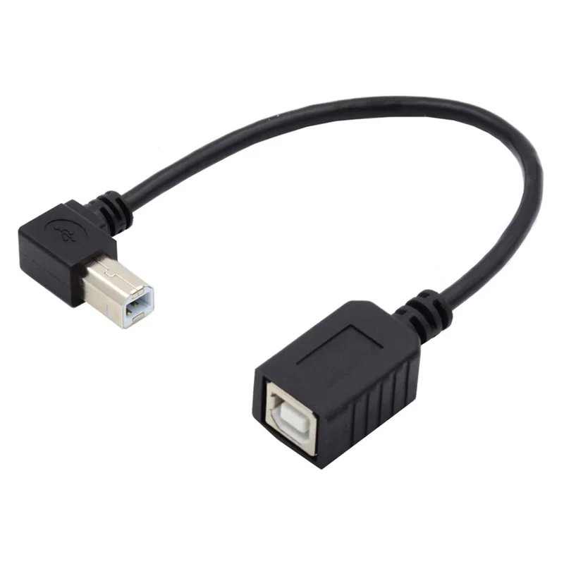 U2-068-RI 20cm USB 2.0 Type-B Male to Female Cable Printer Extension Cord with Right Angled Head
