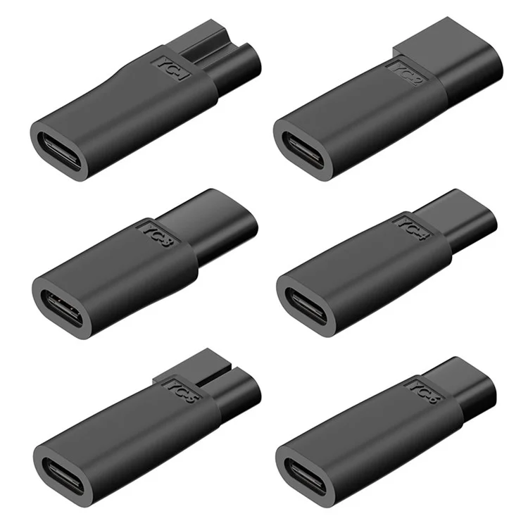 6Pcs / Set UC-150 5V Type-C Female to 2 Pin Adapter Kit Charger Adapter for Electric Hair Clipper Shavers