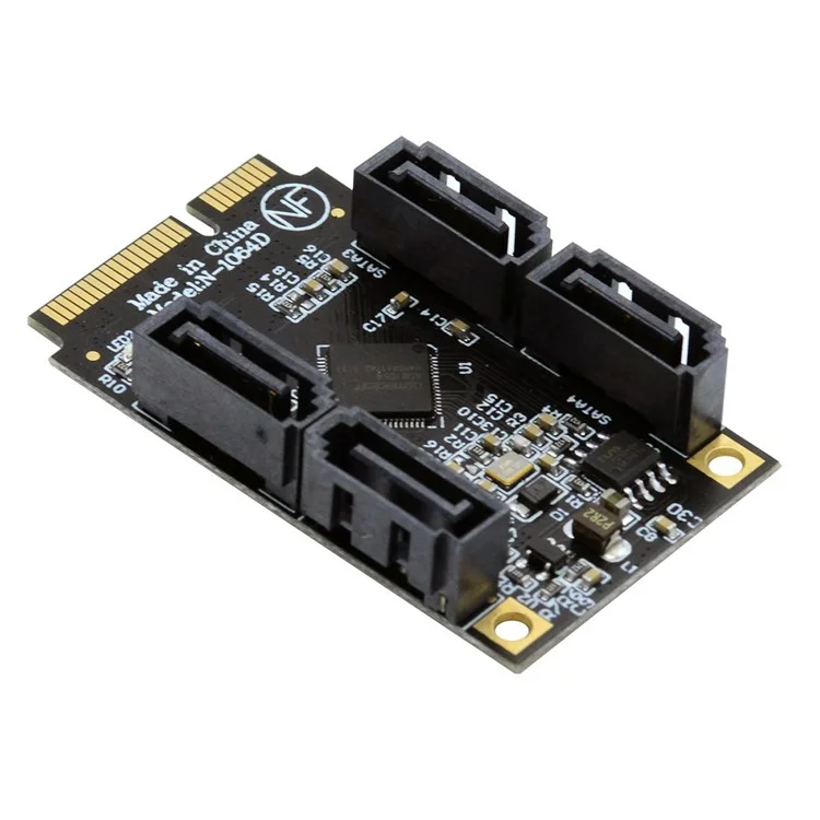 SA-033-4P Mini PCI-E to SATA 3.0 Four Ports Converter 6Gbps PCI Express SSD Adapter Card