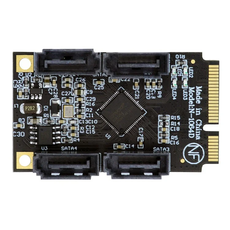SA-033-4P Mini PCI-E to SATA 3.0 Four Ports Converter 6Gbps PCI Express SSD Adapter Card