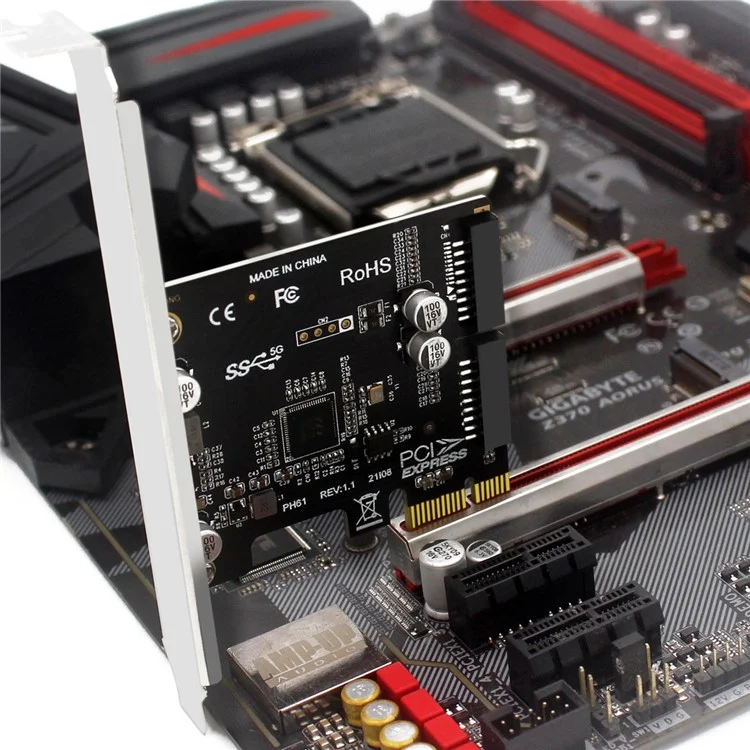 U3-048 PCI-E 1X Express Card to 19Pin 20Pin USB 3.0 Front Panel Header 5Gbps VL805 Adapter
