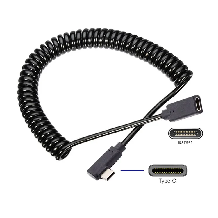 UC-133-CMCF Cabo de Extensão Tipo-C Macho para Fêmea Coiled Spring USB-C Teclado Mouse Cord