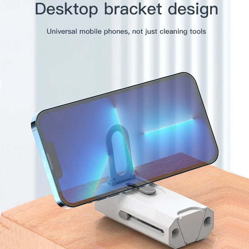 Q8 Bluetooth-kompatibelt rengøringsværktøjssæt til headset, tastatur og skærm, støvafviser, børste, tastehiver - Lyserød