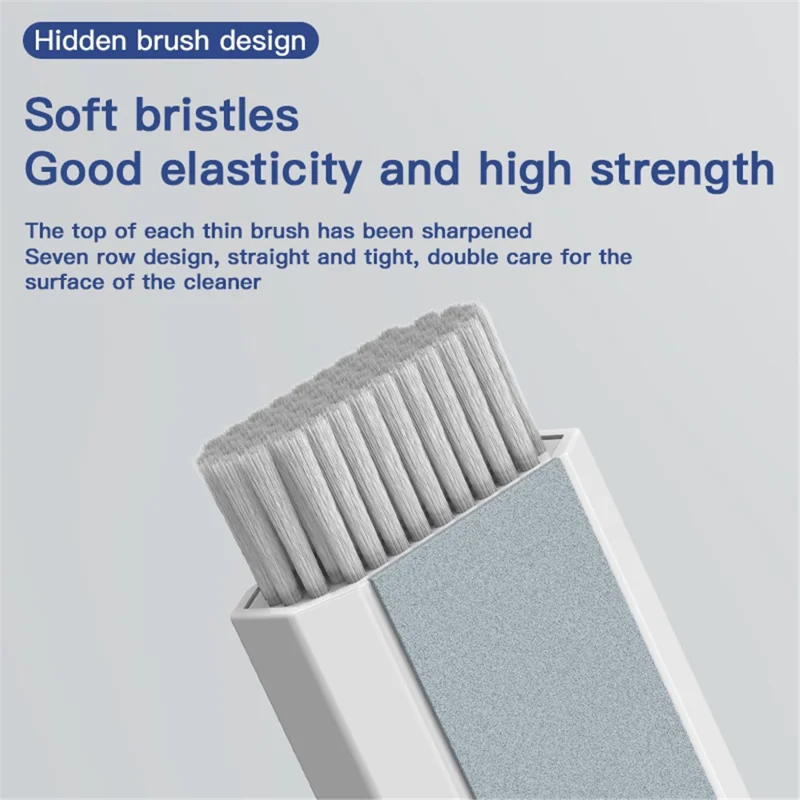 Q8 Bluetooth-compatible Headset Keyboard Screen Cleaning Tools Kit Dust Removal Pen Brush Key Puller Set - Black