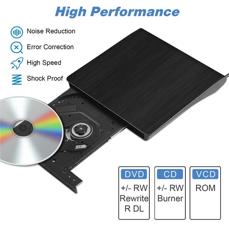 BT638 Laptop CD Externo Controlador USB Tipo-c Cepillado USB DVD Bunter Recordor de CD CD Recordor de CD