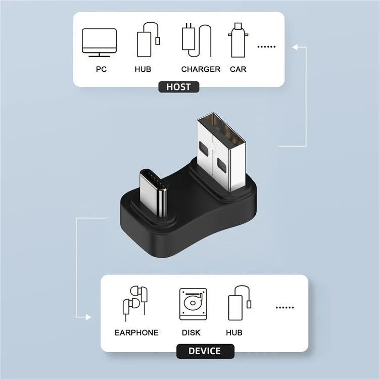 UC-070-TC008 USB 3.0 Type-A Male to USB 3.1 Type-C Male Data Sync 10Gbps Charge Adapter for Laptop Phone