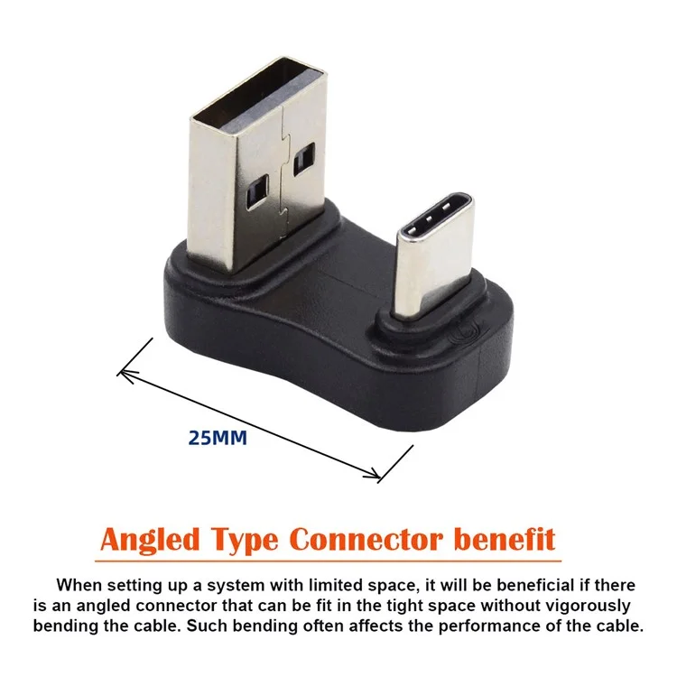 UC-070-TC008 USB 3.0 Type-A Male to USB 3.1 Type-C Male Data Sync 10Gbps Charge Adapter for Laptop Phone