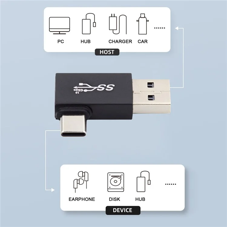 UC-070-TC004 USB 3.0 USB-A Male to USB 3.1 Type-C Male Adapter Support 10Gbps Data Transfer