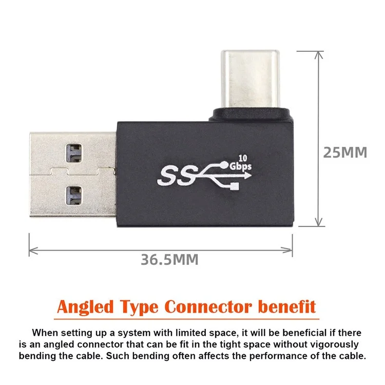 UC-070-TC004 USB 3.0 USB-A Male to USB 3.1 Type-C Male Adapter Support 10Gbps Data Transfer